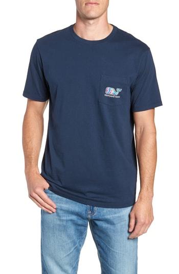 Men's Vineyard Vines Flowers In Paradise Pocket T-shirt - Blue