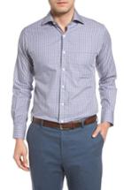 Men's Peter Millar Hillock Plaid Fit Sport Shirt, Size Large - Grey