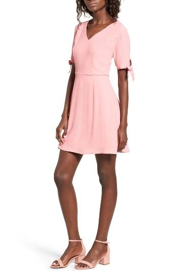 Women's Dee Elly Tie Sleeve Skater Dress - Pink
