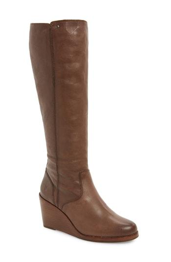 Women's Frye Emma Knee High Wedge Boot M - Grey