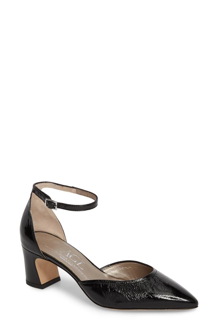 Women's Agl D'orsay Ankle Strap Pump Us / 41eu - Black