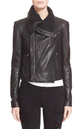 Women's Veda 'max Classic' Leather Jacket - Black