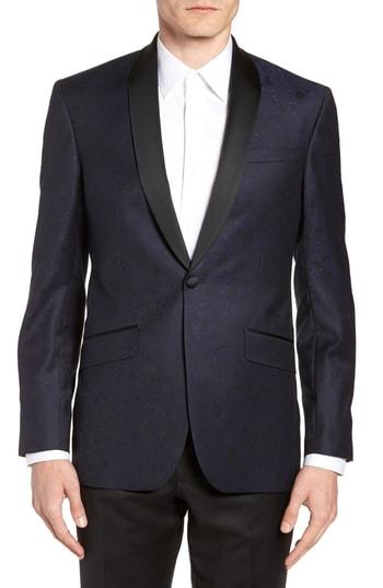 Men's Ted Baker London Josh Trim Fit Wool Dinner Jacket L - Blue