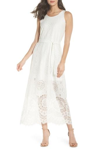 Women's Caara Bow Tie Lace Dress - White