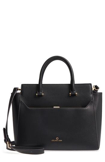 Celine Dion Grazioso Faux Leather Satchel - Black