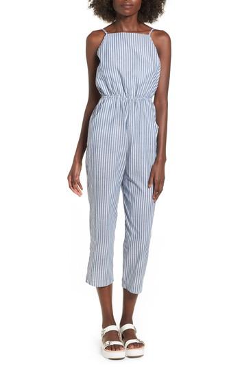 Women's Mimi Chica Crop Jumpsuit - Blue
