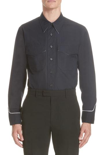 Men's Calvin Klein 205w39nyc Western Detail Shirt Eu - Blue