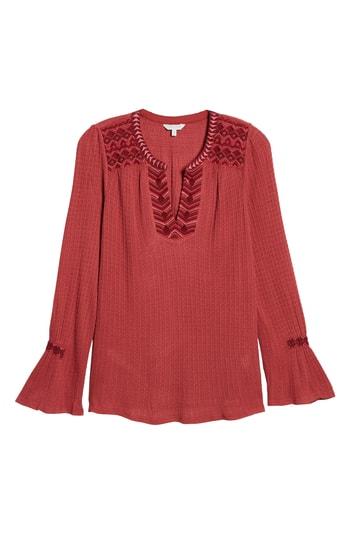 Women's Lucky Brand Embroidered Peasant Top - Red