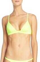 Women's Solid & Striped Morgan Triangle Bikini Top - Yellow