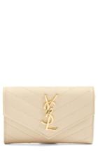 Women's Saint Laurent 'monogram' Quilted Leather French Wallet -