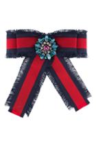 Women's Gucci Web Grosgrain Bow Brooch