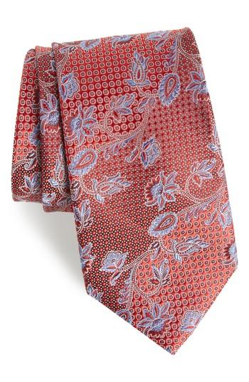 Men's Nordstrom Men's Shop Demarco Floral Silk Tie, Size - Red