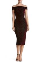 Women's Dress The Population Eden Geo Print Velvet Off The Shoulder Dress - Purple