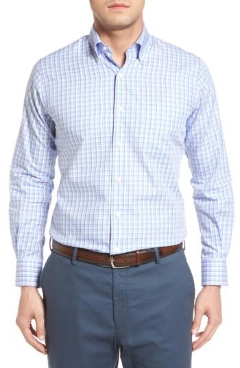 Men's Peter Millar Regular Fit Crisp Pane Sport Shirt - Purple