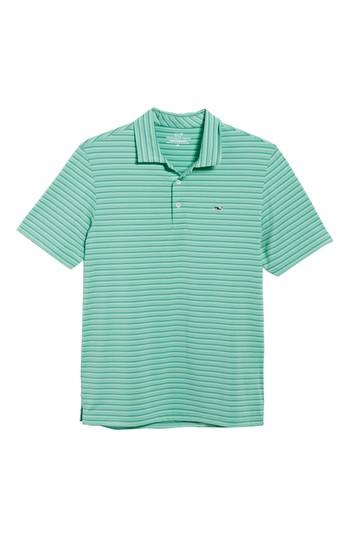 Men's Vineyard Vines Multicolor Stripe Polo, Size - Green