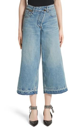 Women's Monse Shifted Zip Crop Wide Leg Jeans - Blue