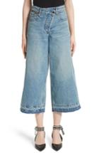 Women's Monse Shifted Zip Crop Wide Leg Jeans - Blue