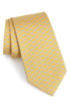 Men's Salvatore Ferragamo Fido Print Silk Tie, Size - Yellow
