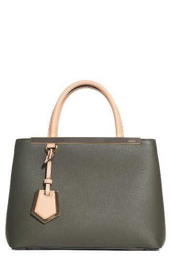 Fendi 2jours Leather Shopper - Green