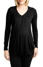 Women's Maternal America Quilted Nursing Top - Black
