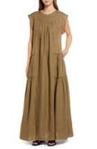 Women's Yakampot Linen Maxi Dress - Green