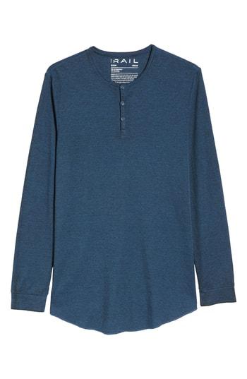 Men's The Rail Longline Burnout Henley, Size - Blue