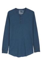 Men's The Rail Longline Burnout Henley, Size - Blue
