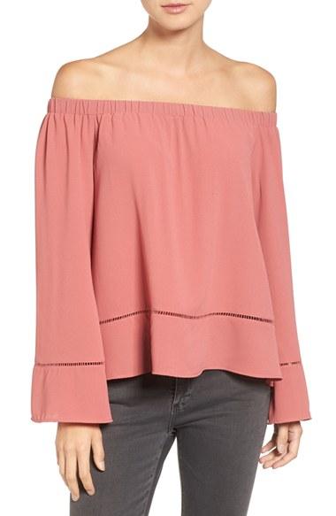 Women's Chelsea28 Bell Sleeve Off The Shoulder Top - Pink
