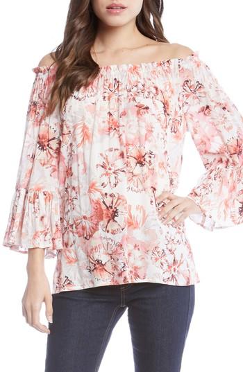 Women's Karen Kane Floral Off The Shoulder Convertible Top - Pink