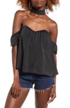 Women's 4si3nna Satin Off The Shoulder Top