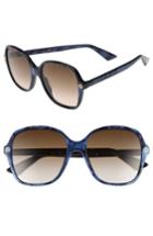 Women's Gucci 55mm Gradient Sunglasses - Blue/ Brown