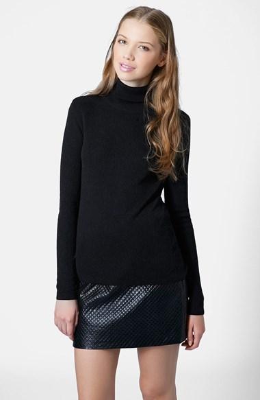 Topshop Ribbed Turtleneck Sweater Black