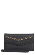 Women's Rebecca Minkoff Leather Whipstitch Iphone7 Wristlet - Black