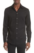 Men's Emporio Armani Slim Fit Solid Dress Shirt - Black