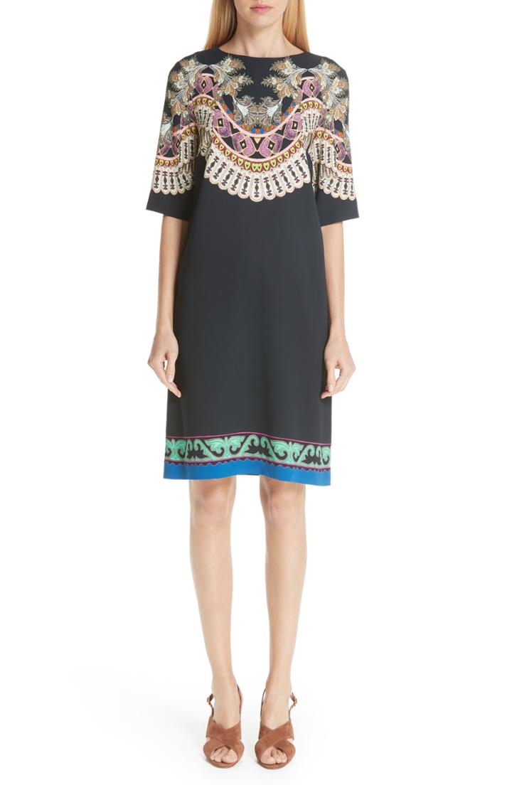 Women's Etro Print Cady Dress Us / 40 It - Black