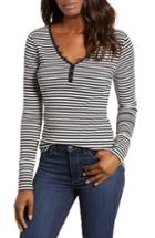 Women's Caslon V-neck Henley, Size - Grey