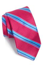 Men's Ted Baker London Stripe Woven Silk Tie, Size - Red