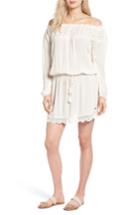 Women's Roxy Lace Trim Off The Shoulder Dress - White