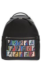 Fendi Fun Fair Logo Nylon Backpack - Black