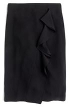 Women's J.crew 365 Crepe Ruffle Pencil Skirt - Black