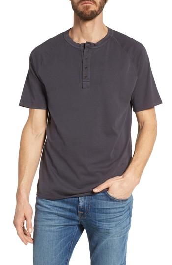 Men's M.singer Short Sleeve Henley, Size - Black