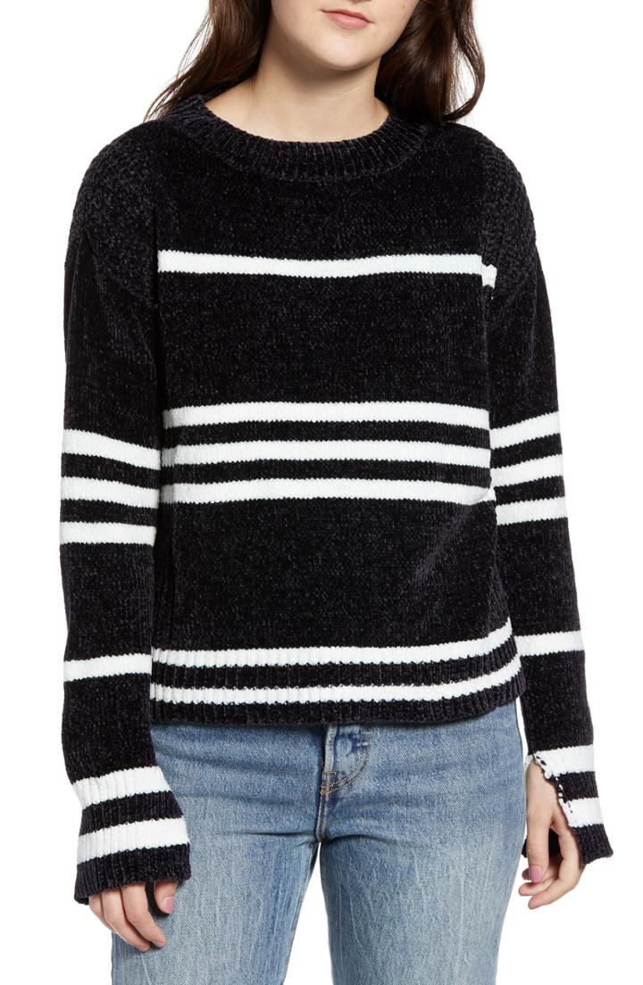Women's Love By Design Chenille Stripe Knit Sweater