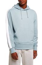 Men's Topman Colorblock Hooded Sweatshirt, Size - Blue
