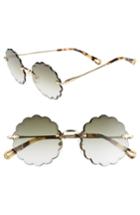 Women's Chloe Rosie 53mm Scalloped Sunglasses - Gold/ Gradient Khaki