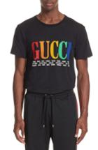 Men's Gucci Multicolor Logo T-shirt, Size - Black