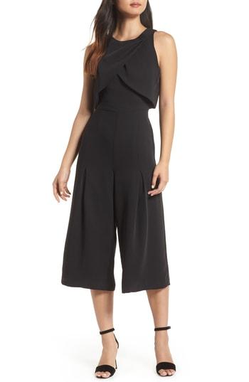 Women's Adelyn Rae Richelle Wide Leg Crop Jumpsuit - Black