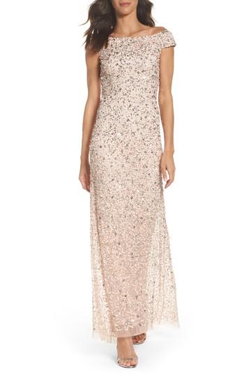 Women's Adrianna Papell Sequin Mesh Gown - Red