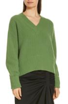 Women's Lewit V-neck Cashmere Sweater - Green