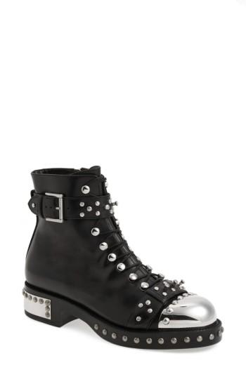 Women's Alexander Mcqueen Studded Cap Toe Boot Us / 36eu - Black