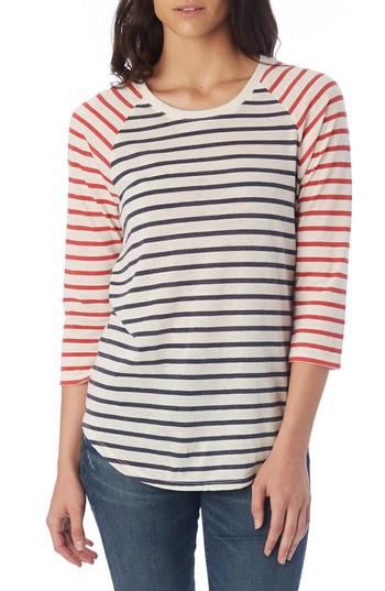 Women's Alternative Stripe Baseball Tee - Blue